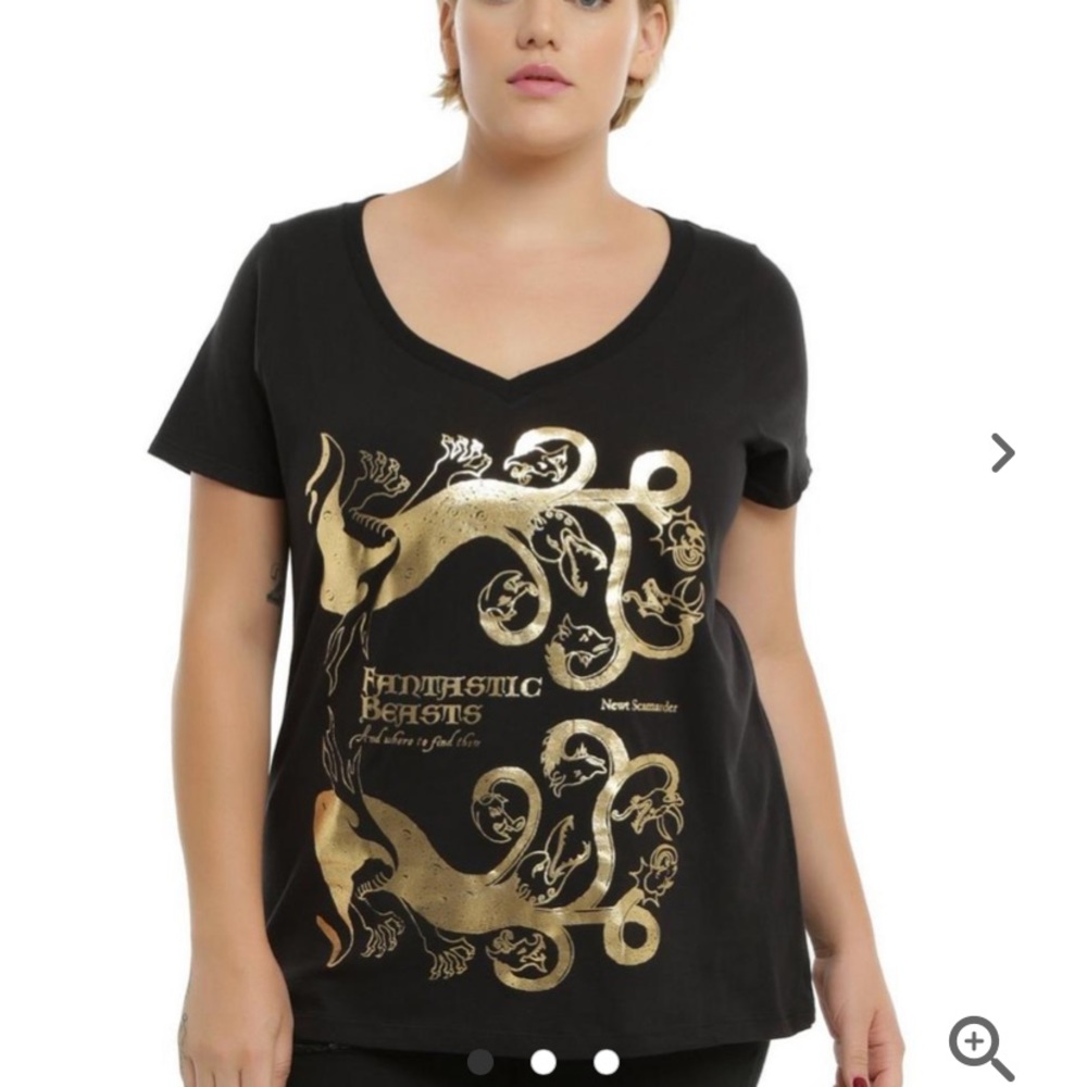 Hot Topic Fantastic Beasts gold foil tee size 5 5x -Harry Potter 🧙